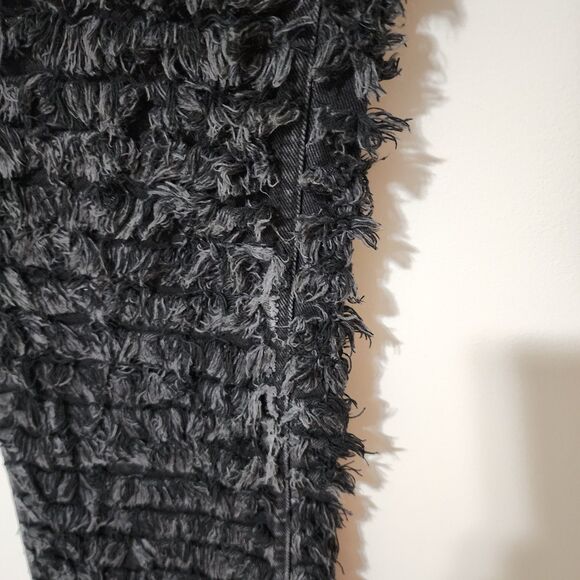 Jaded London Straight Leg Jeans in Black with Shredded Design Cotton Size 30/31 - Picture 15 of 16